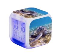 Sveglia Digitale motivo tartaruga Sveglia cubo per ragazzo e ragazze,Sveglia Intelligente con Temperatura Data Snooze Sveglia Digitale per adolescente Adulti Camera da Letto Home Office