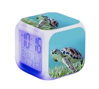 Sveglia Digitale motivo tartaruga Sveglia cubo per ragazzo e ragazze,Sveglia Intelligente con Temperatura Data Snooze Sveglia Digitale per adolescente Adulti Camera da Letto Home Office