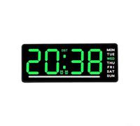 Sveglia digitale multifunzione a LED con funzionamento silenzioso, visualizzazione orario, calendario, temperatura, adatta per comodino o scrivania (verde)