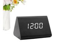 Sveglia digitale - Orologio da tavolo a LED, modalità week-end nei giorni feriali | Sveglia forte grande display controllo del suono batteria di backup orologio fatto in legno, orologio digitale da