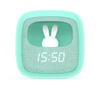 Sveglia Digitale per Bambini e Lampada Billy Clock con Coniglietto Soft Touch - Sveglia Comodino con Data, Ora e 3 Allarmi - Luminosità Regolabile - Blu - MOB