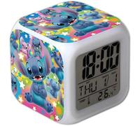Sveglia digitale per bambini - Luce notturna a LED a 7 colori, con snooze, temperatura, calendario e musica, facile da leggere, orologio da comodino per ragazzi e ragazze, ideale per camera da letto
