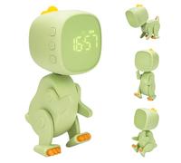Sveglia Digitale Per Bambini, Sveglia Da Comodino Digitale, Sveglia Dinosauro con Forma Variabile, Orologio Da Comodino con 6 Toni Musicali, 3 Impostazioni Di Tempo,1200Mah Batteria Interna