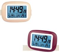 Sveglia digitale retroilluminata Cm. 13x9 colorata - Ora data e temperatura