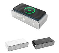 TECHMADE SVEGLIA DIGITALE TM-W258-WH CON FUNZIONE DI RICARICA WIRELESS - BIANCO**PUOI PAGARE ANCHE ALLA CONSEGNA!!!**