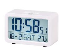 Trevi SLD 3P60 Orologio Digitale con Grande Display Retroilluminato e Termometro, Sveglia Programmabile, Funzione Snooze e Funzione Timer, Bianco