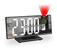 Sveglia digitale USB 180° con proiezione LED, temperatura, snooze 12/24H display