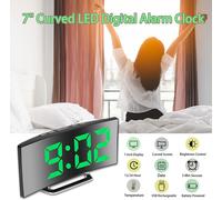 SVEGLIA DIGITALE VISIONE NOTTURNA LED VISUALIZZA PORTA USB SPECCHIO DA CAMERA