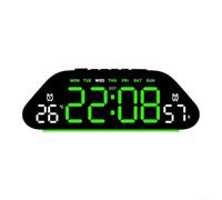 Sveglia elettronica a LED silenziosa, display digitale da parete, per soggiorno e camera da letto, mostra l'ora del giorno e la temperatura, timer con luminosità regolabile, modalità sleep F o C