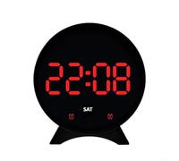 Sveglia elettronica con display a LED che mostra data, giorno, sveglia, ora e temperatura, con luminosità regolabile, per casa o ufficio (J)