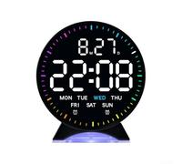 Sveglia elettronica con lancetta dei secondi in esecuzione, display multifunzione di ora, data, giorno, due opzioni di allarme, regolazione della luminosità e modalità sleep per un uso riposante (F)