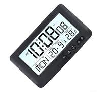 Sveglia elettronica LCD con display multifunzione per ora, data, settimana e temperatura, doppio allarme, pulsante snooze, 12/24 ore, formato Celsius Fahrenheit, multilingue per studenti, ufficio e