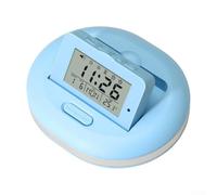 Sveglia intelligente a LED con vibrazione, sveglia vibrante per chi dorme pesante e non udenti, timer per conto alla rovescia (blu)