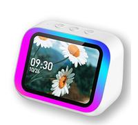 Sveglia intelligente con altoparlante Bluetooth e display a colori - Meteo controllato tramite app, luce notturna, cornice for foto, storie for dormire(Chrome)