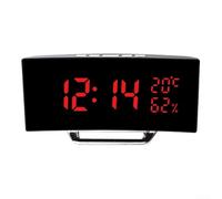 Sveglia intelligente con schermo curvo e display personalizzabile, letture meteo in tempo reale per il tuo comfort (rosso)