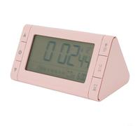 Sveglia intelligente da comodino con design triangolare, funzione snooze, luce notturna delicata e lettura della temperatura per il massimo comfort (rosa)