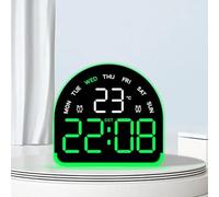 Sveglia LED con luce ambientale e visualizzazione della temperatura, ABS | Regola la luminosità in base al giorno o alla notte e passa da Celsius a Fahrenheit a colpo d'occhio.