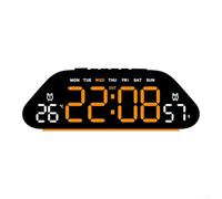 Sveglia LED da parete, funzionamento silenzioso, grande display per temperatura e umidità e conto alla rovescia di 99 minuti e 59 secondi (nero arancione)