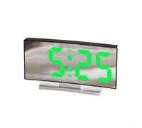 Sveglia LED da scrivania con schermo curvo e grande display a caratteri per la gestione dell'orario di studenti o ufficio (luce nero-verde)