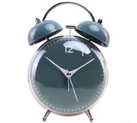Sveglia meccanica silenziosa a forma di tamburo con luce notturna per ambienti silenziosi e facile controllo dell'ora (verde)