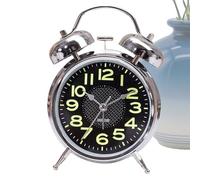 Sveglia meccanica, sveglia luminosa, 7,6 cm, silenziosa, con timer analogico che si al buio, per anziani, dormienti pesanti, comodino, scrivania, decorazione per la stanza, camera da