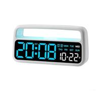 Sveglia multifunzione a LED con illuminazione ambientale, per camera da letto e decorazione domestica, visualizza ora, data, giorno, doppia sveglia, struttura in ABS, 16,6 x 4,5 x 8,5 cm (A)