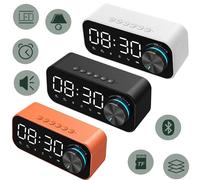 SVEGLIA OROLOGIO CON DISPLAY LED RADIOSVEGLIA ALLARME CASSA BLUETOOTH SLOT SD