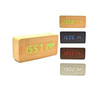 Sveglia Orologio Wooden Light LED Digital Alarm Clock Calendario Termometro