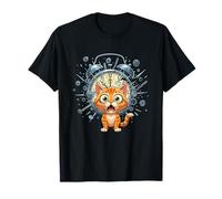 Sveglia Panic Funny Orange Cat Late Again Maglietta