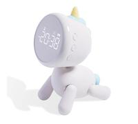 Sveglia per bambini, luce notturna a LED, con display digitale, 6 suonerie, opzioni snooze, timer, conteggio su/giù, strumento di gestione del tempo, simpatico animaletto per addestrare il sonno, per