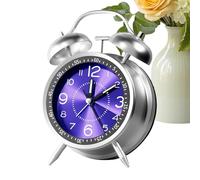 Sveglia per camera da letto, orologio analogico vecchio stile per scrivania, ricaricabile a doppia campana, con retroilluminazione, per adolescenti, bambini, anziani, ragazze, ragazzi e studenti