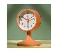 Sveglia Piccolo Orologio Silenzioso Senza squillo con Numeri Arabi, Sveglia da Tavolo con Luce Notturna(Orange)