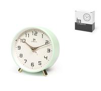 Sveglia Quarzo In Metallo E Plastica Con Movimento Sincro Silenzioso Tonda Aa