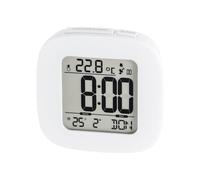 Hama - Sveglia da viaggio radiocontrollata RC45, calendario, indicazione della temperatura, bianco
