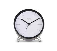 Sveglia radiopilotata ""Flores"", analogica, senza ticchettio, nera