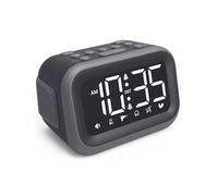 Sveglia rumorosa: sveglia digitale da 115 dB, forte per dormiente profondo, doppia campana, 6 suoni wake-up, stazione di ricarica, volume e luminosità regolabili, snooze, 12/24HR e DST, orologio da