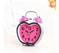 Sveglia silenziosa, 7,6 cm, con campanella color pastello (rosso rosa)