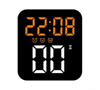 Sveglia silenziosa a LED con timer multifunzione per conto alla rovescia, luminosità regolabile, doppio orario e display cronografo, progettata per il posizionamento domestico (C)