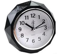 Sveglia silenziosa con doppio suono, musica e campanello, movimento della lancetta dei secondi, display a LED a batteria, per comodino, comodino, uso domestico (nero)