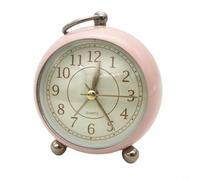 Sveglia silenziosa da comodino, retrò, semplice e rumorosa, per camera da letto, con display, funzionamento a batteria, senza ticchettio, per casa e ufficio (rosa)