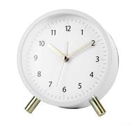 Sveglia silenziosa minimalista da 11 cm con illuminazione ad alta efficienza energetica per una visione confortevole di notte (bianco)