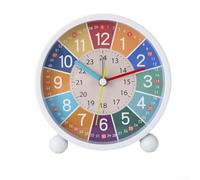 Sveglia silenziosa per bambini, 11 cm, timer da tavolo in metallo (bianco)