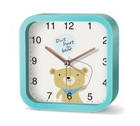 Sveglia Studenti di Sveglia Muta dei Cartoni Animati con Talismano alzarsi sul Comodino Desktop Ragazze Ragazzi Speciale Piccolo Orologio elettronico(Square Blue)