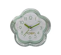 Sveglia Sunicon, sveglia carina a forma di fiore, silenziosa, a basso rumore, trasparente, piccola sveglia per soggiorno, camera da letto, comodino, desktop (Verde)