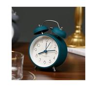 Sveglia Sveglia a doppia campana da 3 pollici ultra silenziosa senza ticchettio con retroilluminazione, senza snooze, for camera da letto, suoneria forte for chi ha il sonno pesante(Green)