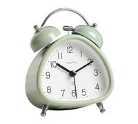 Sveglia, sveglia in metallo a doppia campana, silenziosa, senza ticchettio, sveglia retrò vintage, da scrivania, comodino con funzione luce notturna, per chi dorme pesante (verde)