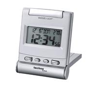 techno line WQ 170 Orologio da Viaggio, Plastica, Argento, 6.9 x 2 x 9 cm