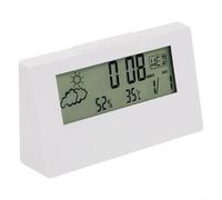 Sveglia termoigrometro con luce notturna e display meteo per condizioni di vita confortevoli (luce notturna bianca)