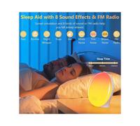 Sveglia Wake Light con Effetto Alba, Luce Notturna, Radio FM e Suoni Naturali, Ideale per Ha il Sonno Pesante.