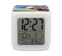 Sveglie divertenti a forma di mucca che cambiano colore orologio digitale a LED orologio da comodino casa ufficio